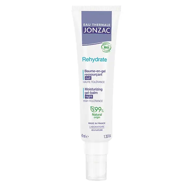 Gel-bálsamo noturno reidratante orgânico Jonzac Thermal Water Rehydrate 40ml