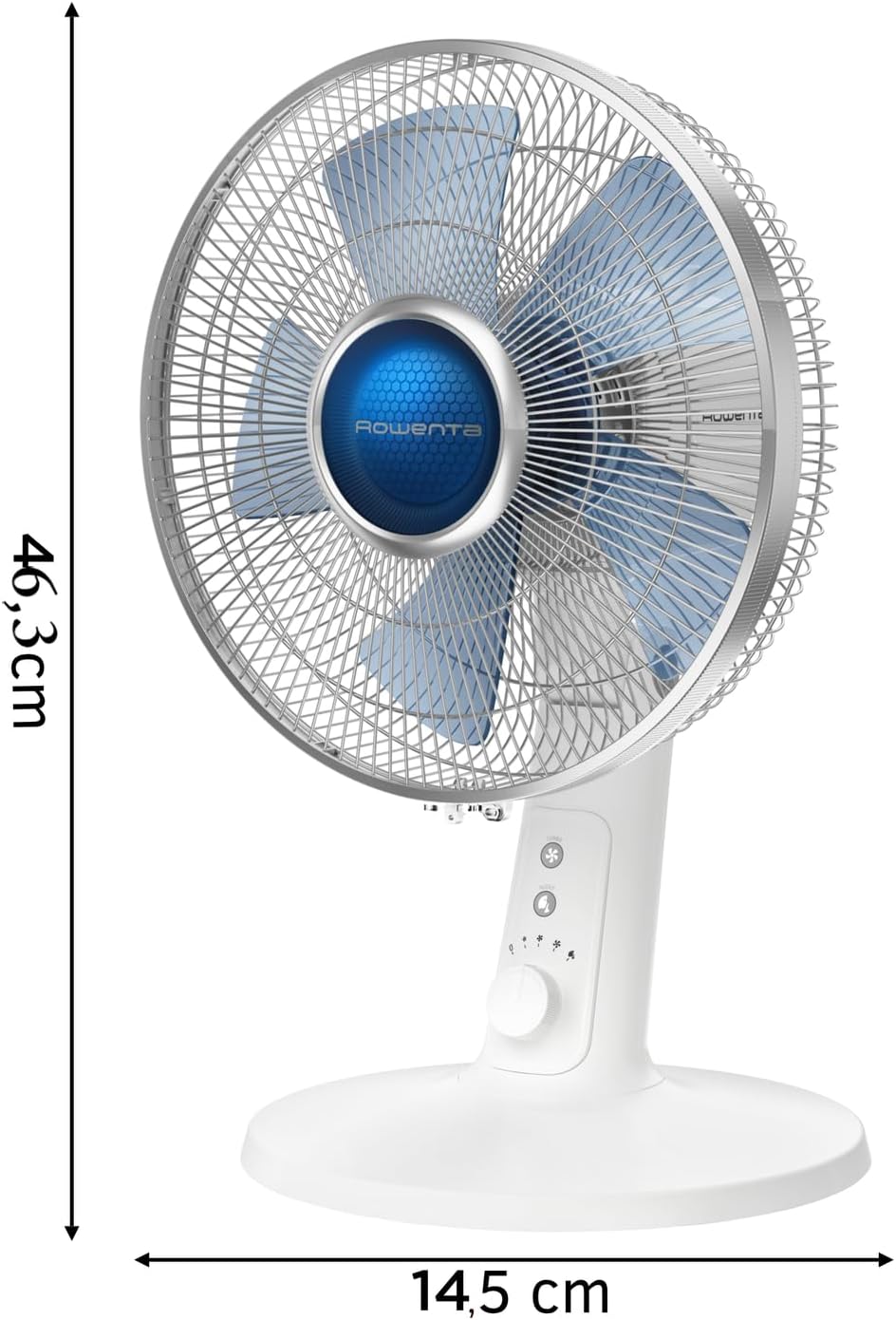 Rowenta Turbo Silence Extreme+ Tischventilator leise, leistungsstark, 4 Geschwindigkeiten, 45 m3/Mi, 38 dB(A),Stille-Nacht-Modus, Turbo Boost, Automatische Oszillation, weiß, VU2730