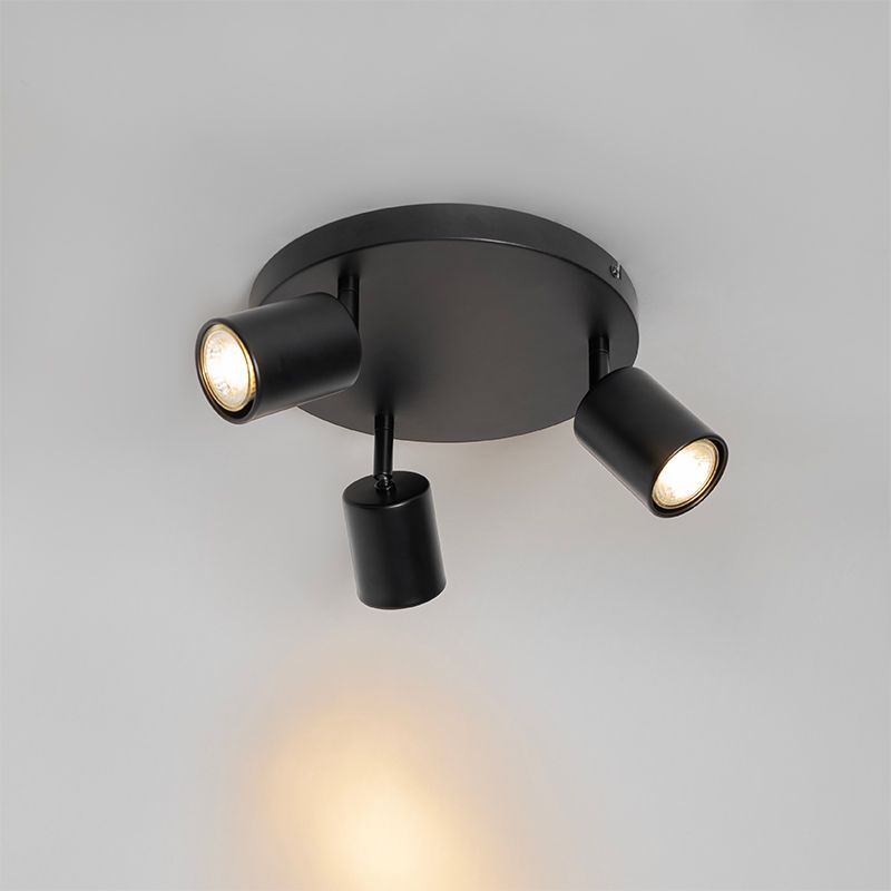 Moderne plafondlamp zwart verstelbaar rond 3-lichts - Java