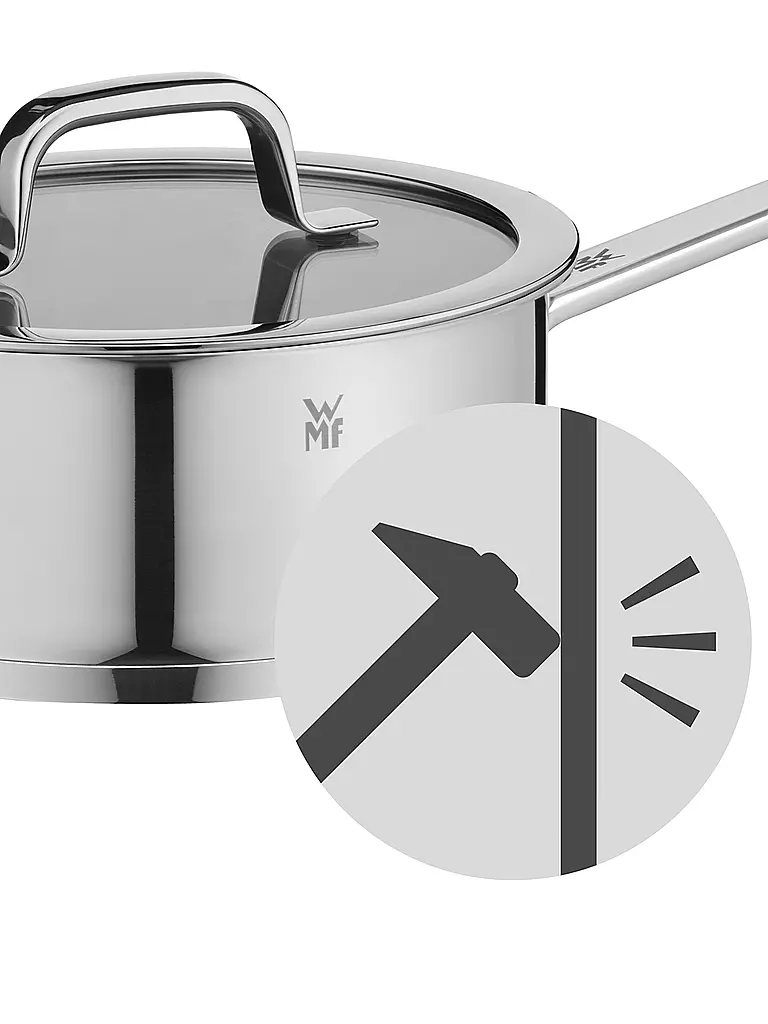 WMF Compact Cuisine Stielkasserolle mit Deckel 20cm Cromargan silber