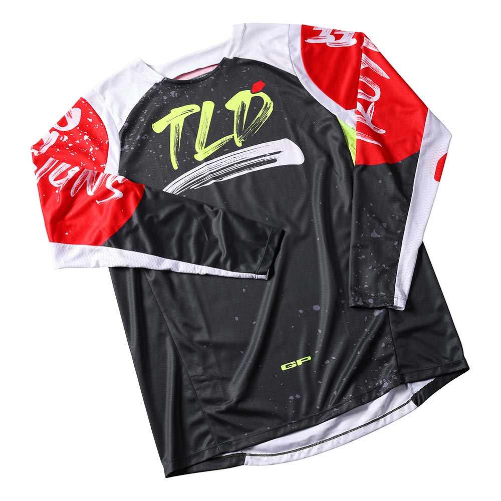 Troy Lee Designs - Maillot GP Pro Partical Noir / Rouge fluo / Blanc