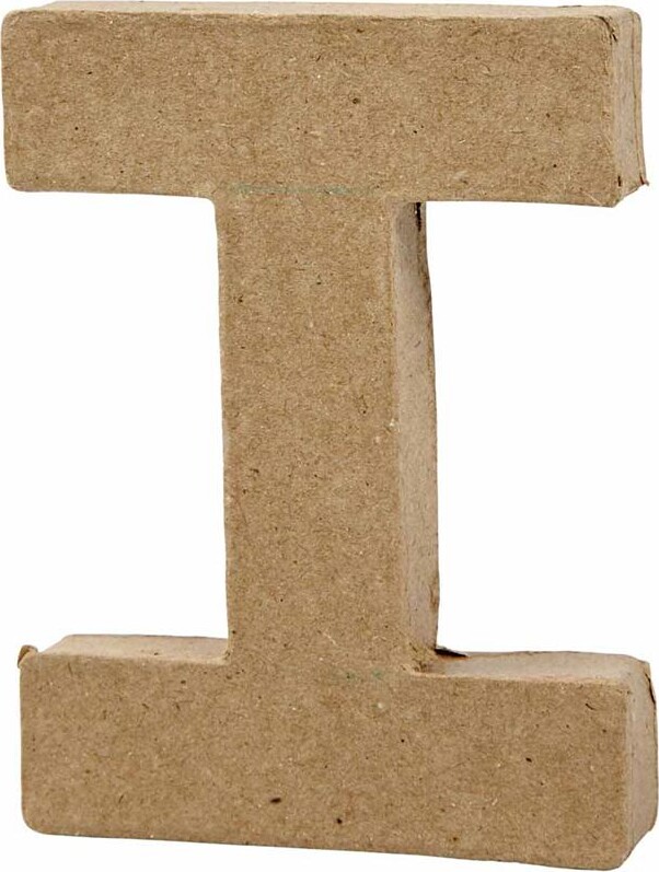Bogstav Til Pynt - I - Stort Bogstav - Papmaché - 10X7,5 CM