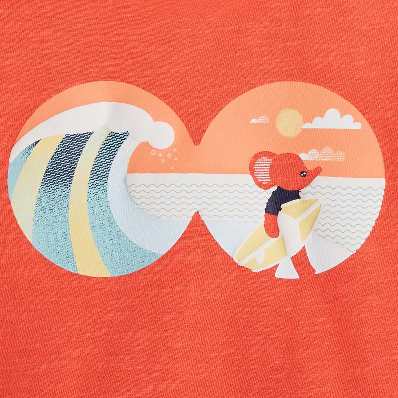 T-shirt éléphant surfer orange bébé garçon Orange