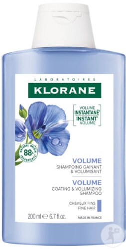 Klorane Lin Bio Shampoing Volume Gainant & Volumisant Cheveux Fins 200ml