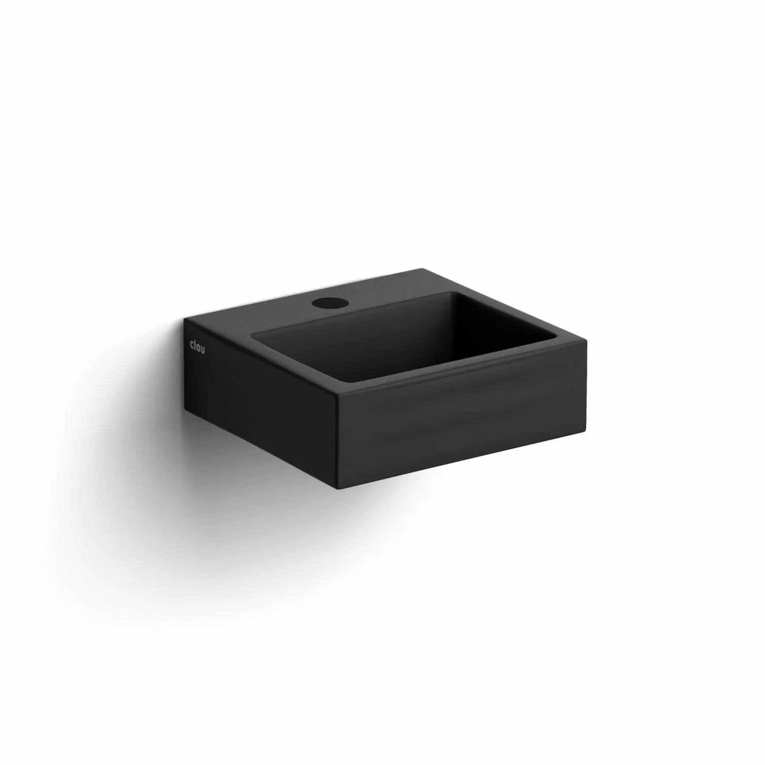 Clou Flush 1 keramische fontein 28cm met kraangat zwart mat