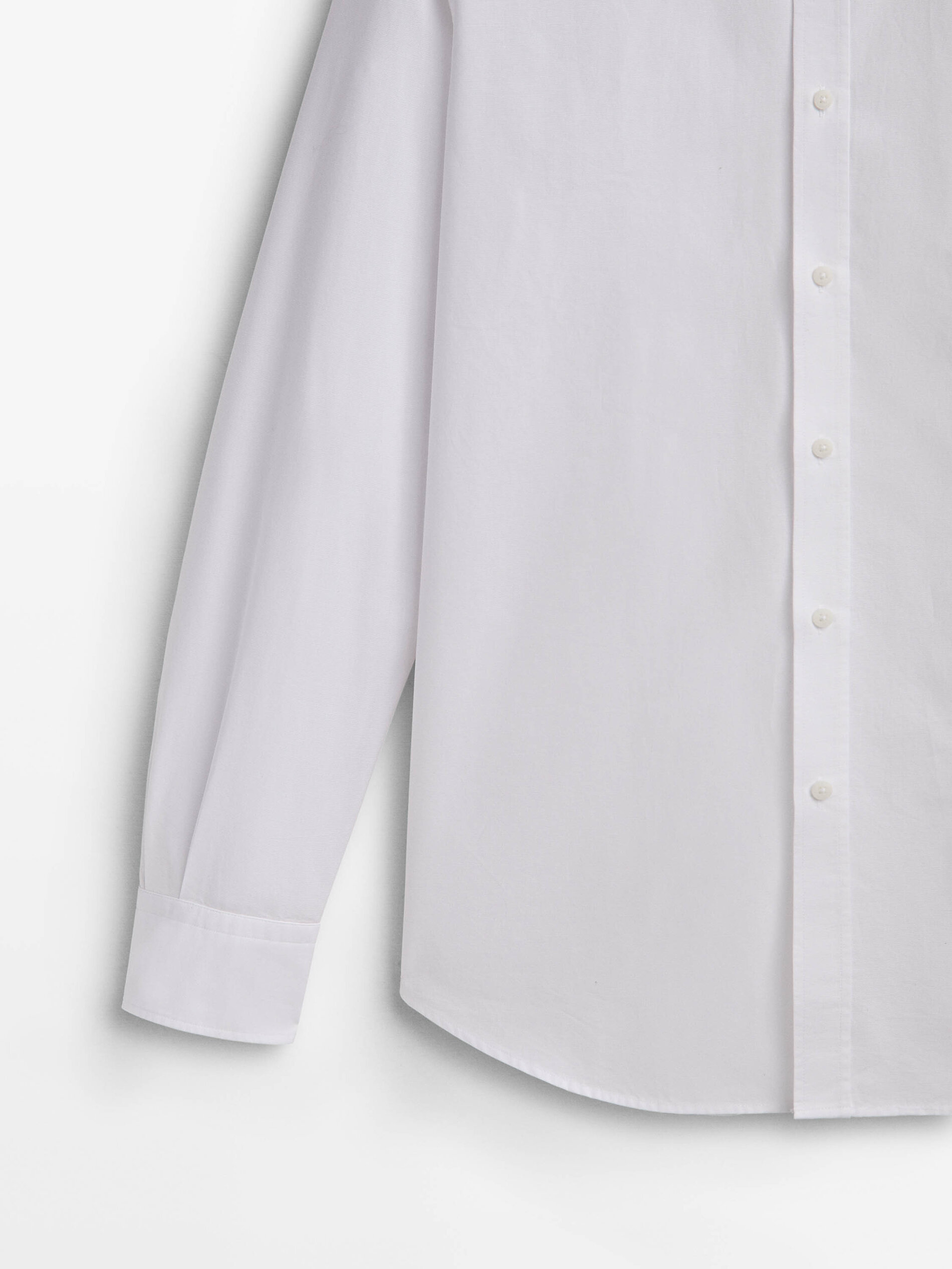 Camisa de algodão texturizado com modelagem slim fit - BRANCA