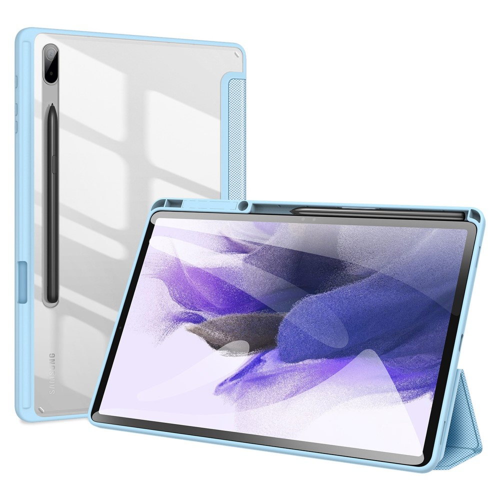 Samsung Galaxy Tab S8  Plus / Tab S7 FE 5G / Tab S7  Plus Leder Tasche Smart Cover Schutzhülle   S-Pen Halter - Hellblau