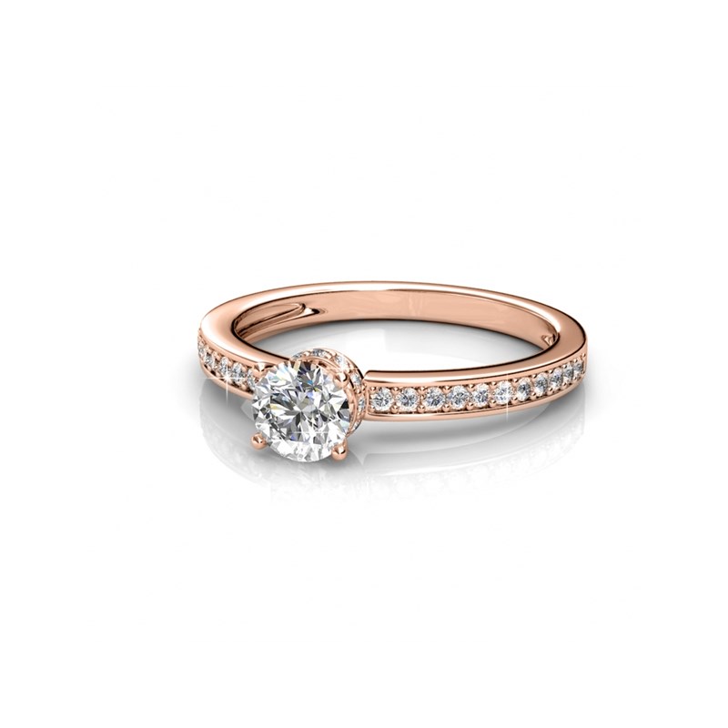 Bague Elise - Or Rosé et Cristal