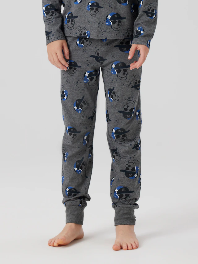 Name It Pyjama »NKMNIGHTSET DARK GREY MEL SKULL NOOS« Set, 2 tlg.