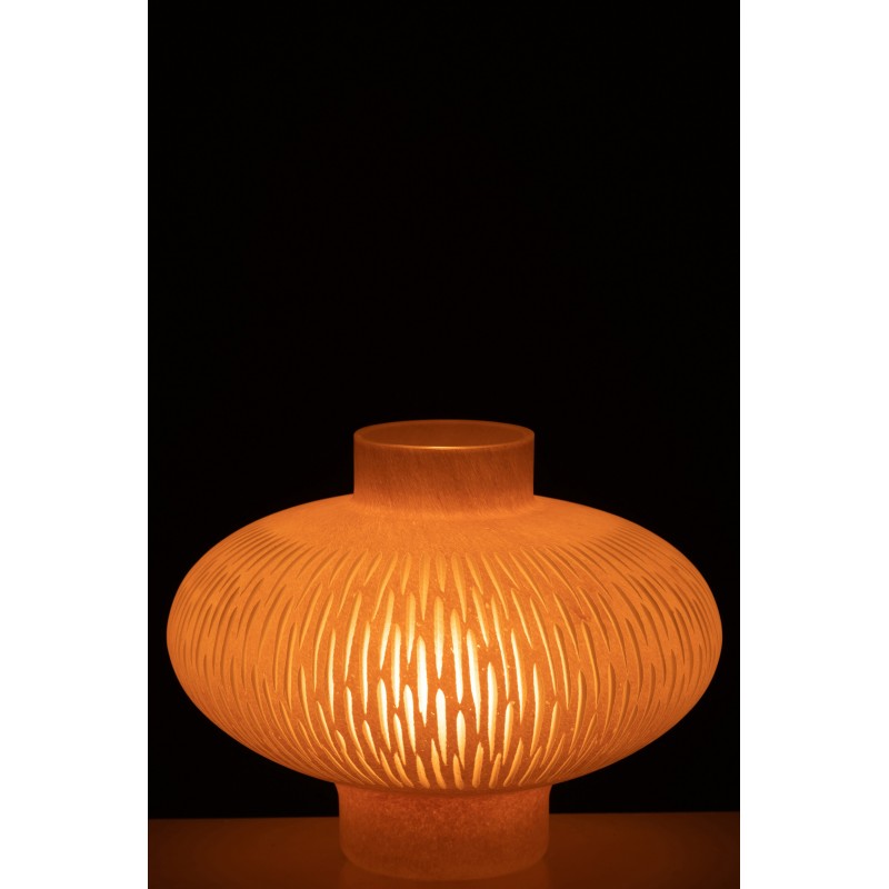 Vase bas avec anneau en verre rose 30x30x25 cm