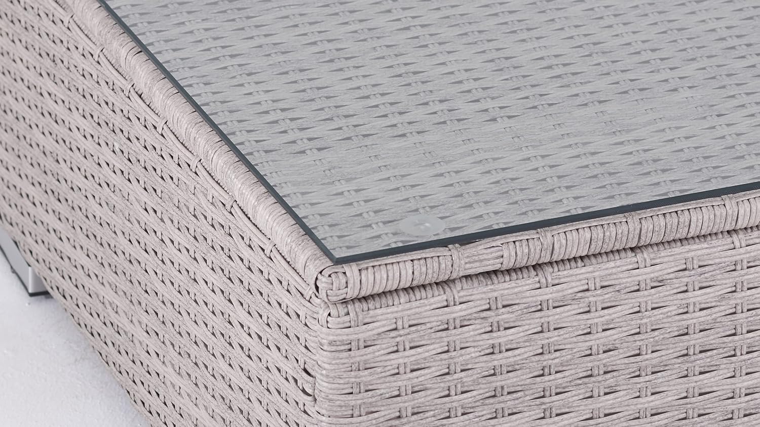 Polyrattan Lounge Sitzgruppe Gartenmöbel-Set Poly Rattan Garnitur 3 Sitzplätze, Modell Bali, Rattan: Hell-Grau/Bezüge: Grau