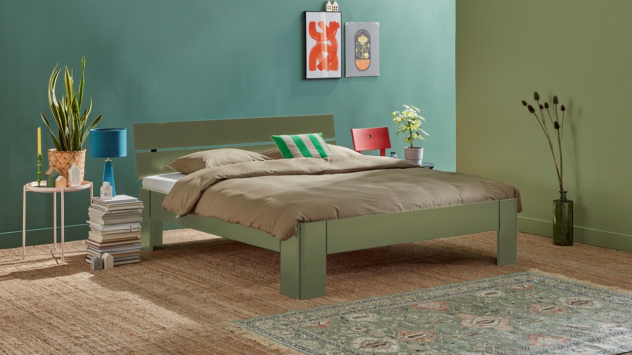 Bed Fresh met hoofdbord rietgroen