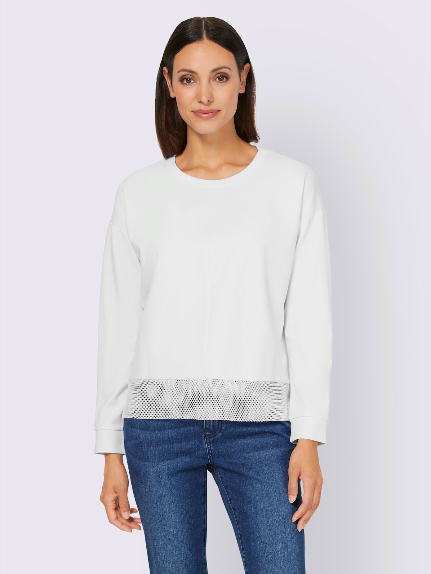 Sweat-shirt empiècement maille