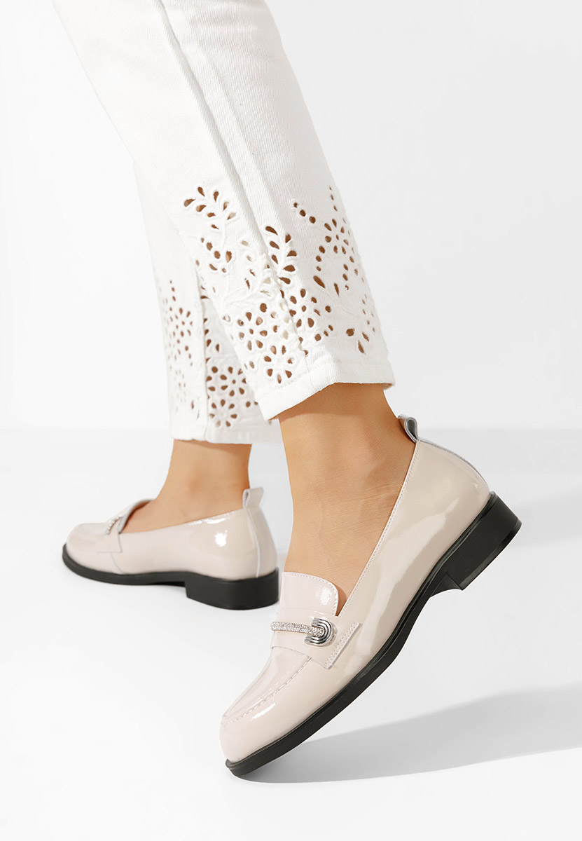 Mocassins en cuir naturel beige Vibia