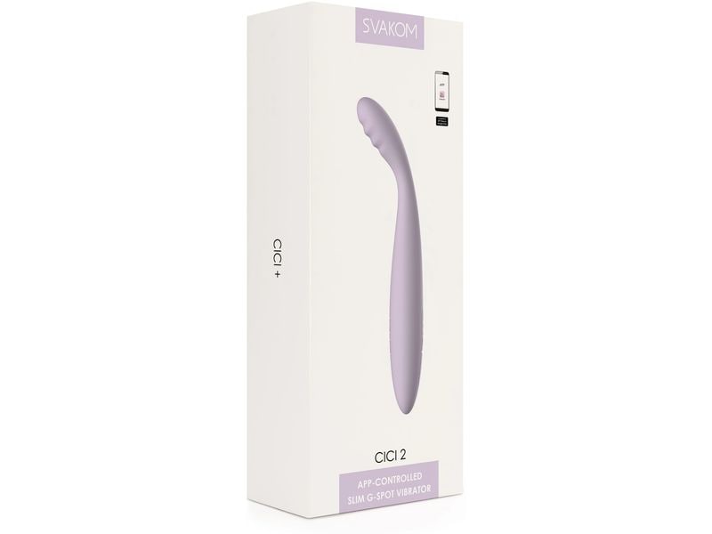 Svakom Vibrator Cici 2 Flexible GPunkt Lila Handlich schlanker Vibrator mit geriffeltem, flexiblem Vibro-Massagekopf