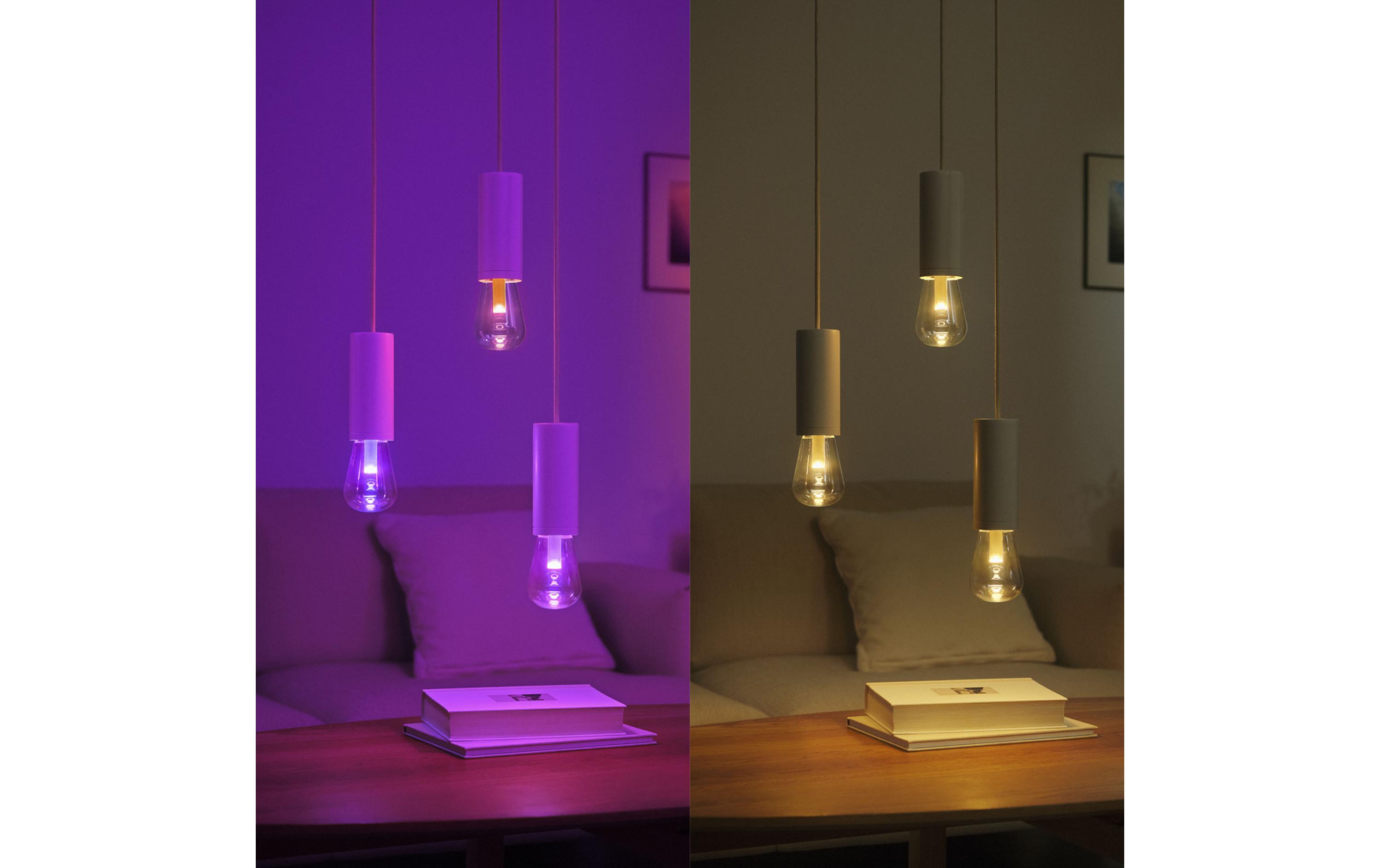 White & Color Ambiance Lightguide Giant Edison ST72 E27Smartes Hue E27-Leuchtmittel