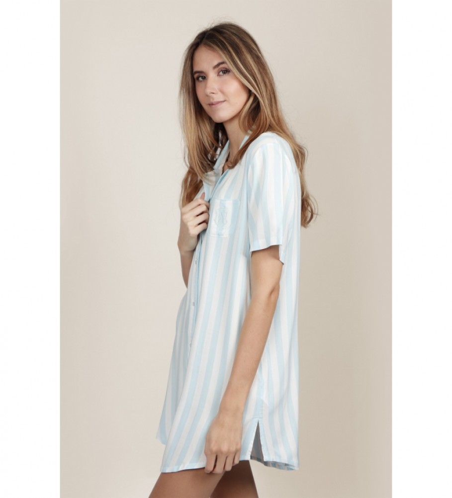 Camisola listrada azul de manga curta Admas