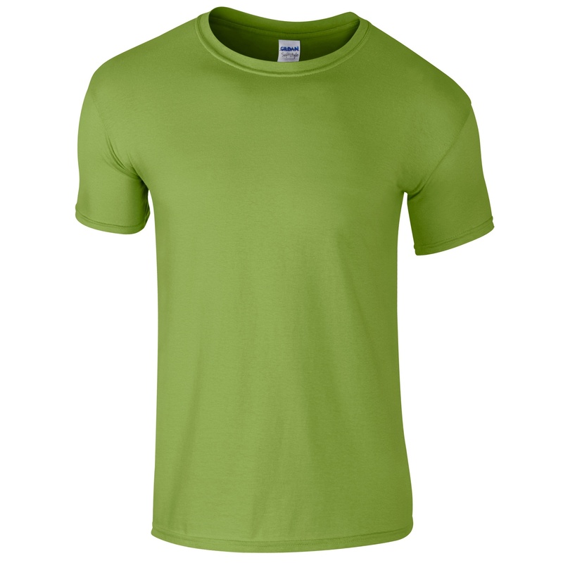 Camiseta básica de manga curta macia, 100% algodão grosso, Gildan