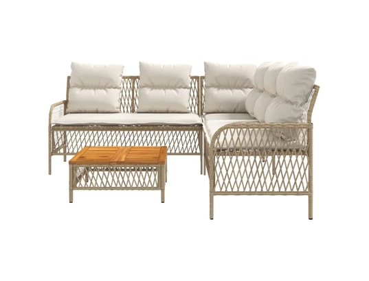LES TENDANCES - Salon extérieur Salon de jardin-beige-5 places-171.5x171.5x70-494811