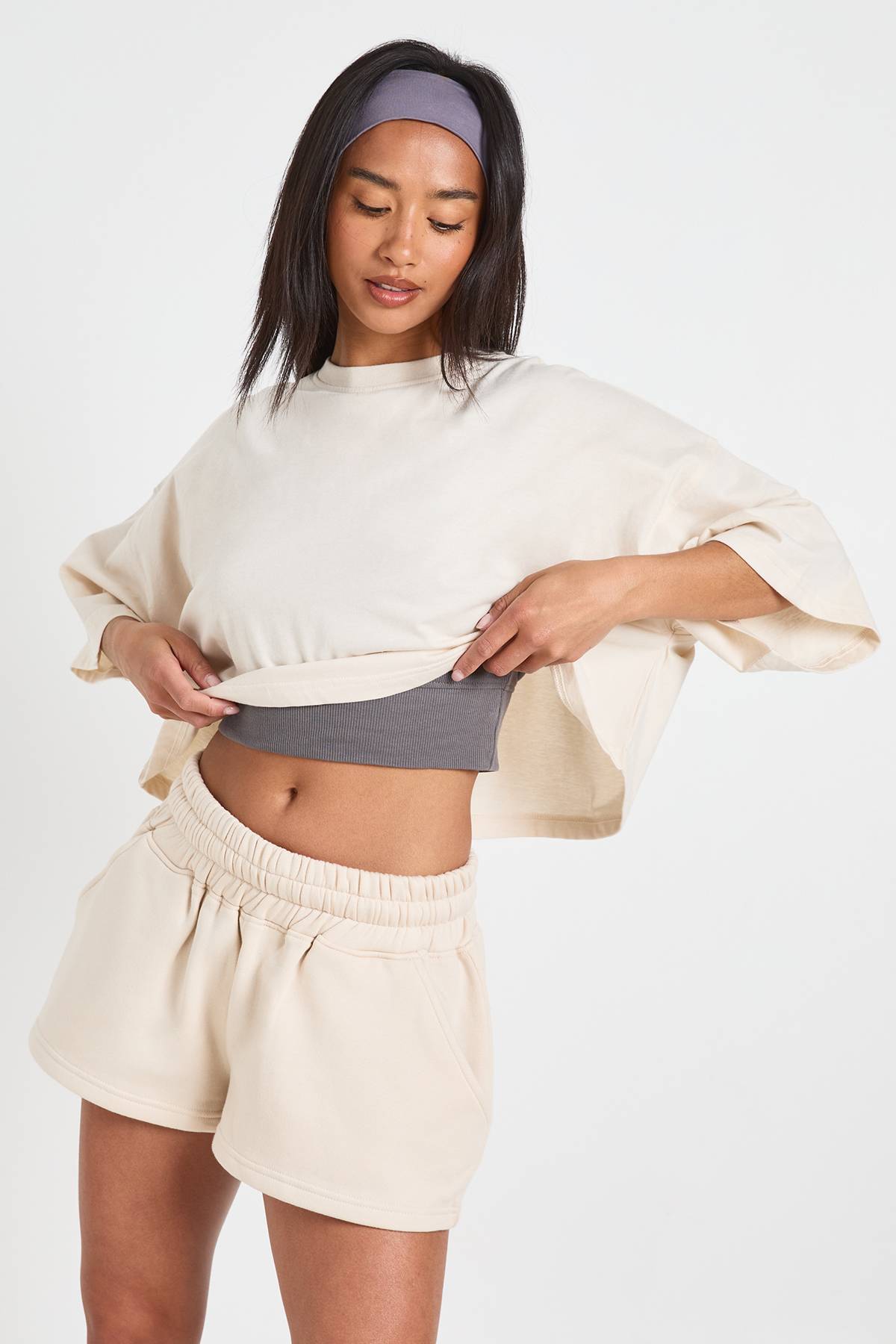 boohoo Ensemble T-shirt Court Boxy Et Short Petite