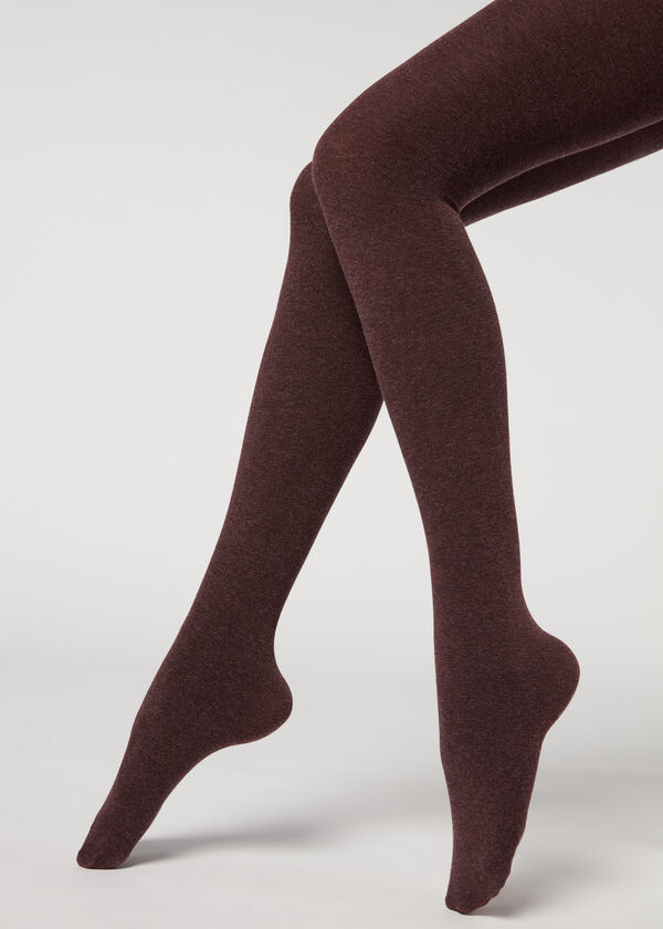 Meias-calças em mistura macia de modal e cashmere