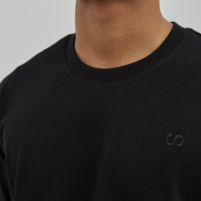 Oversized T-Shirt Herren aus Bio-Baumwolle Schwarz