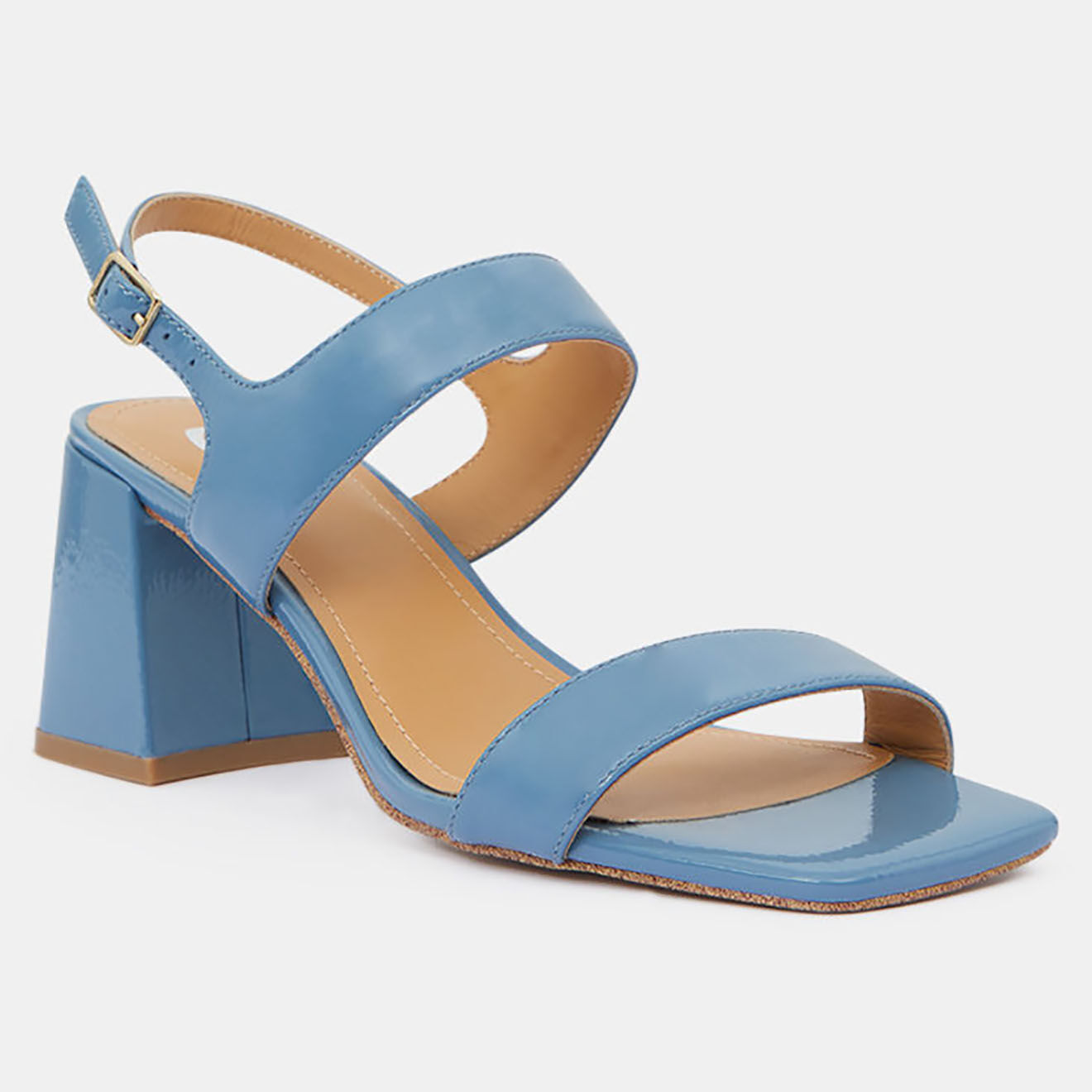 Galeries Lafayette Sandales en Cuir bleu jean