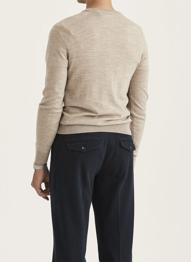 Morris Stockholm Merino Cable Oneck / 05 Khaki / S Khaki