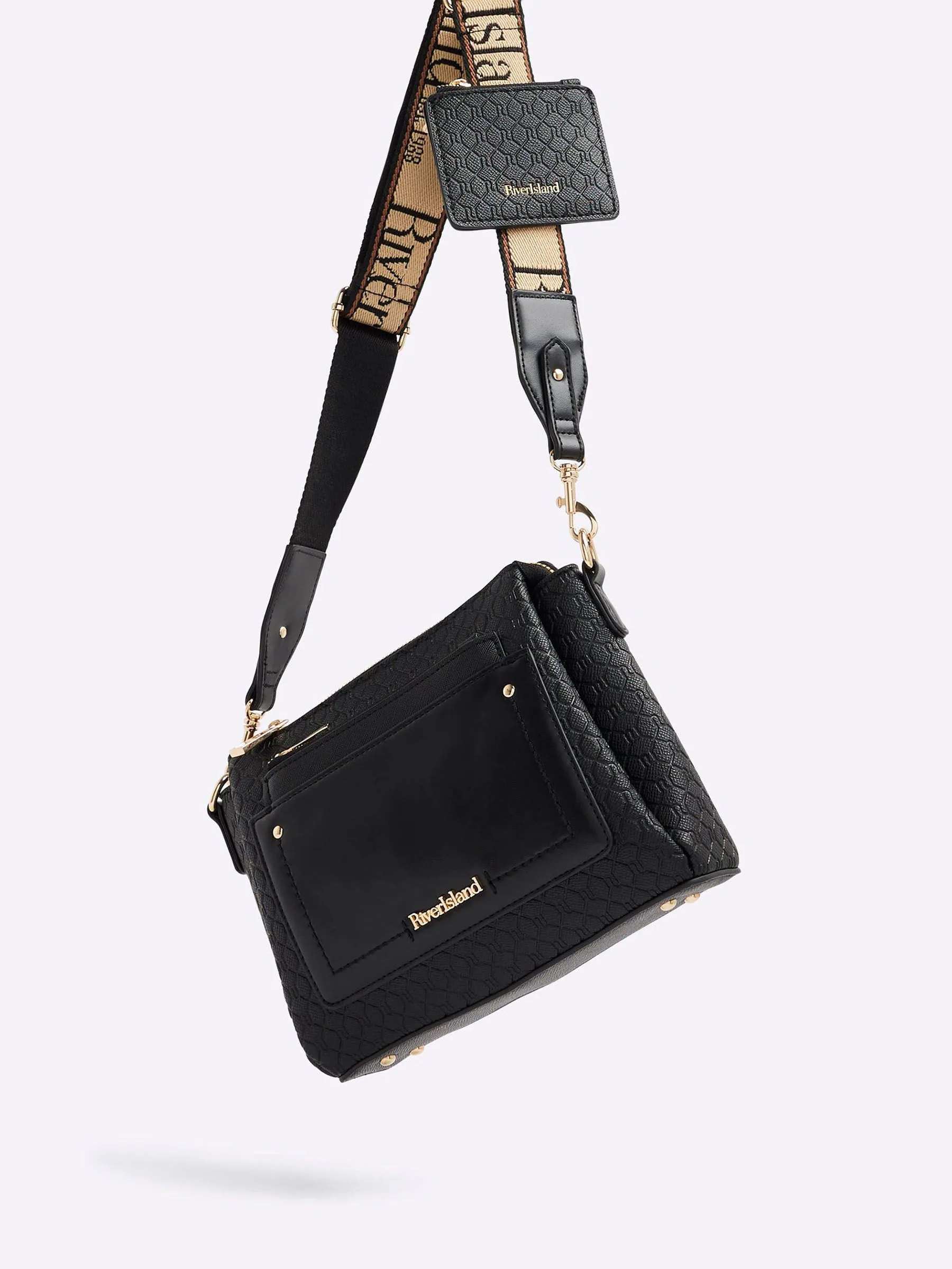 River Island Pocket Front Triple Compartment Cross-Body Bag