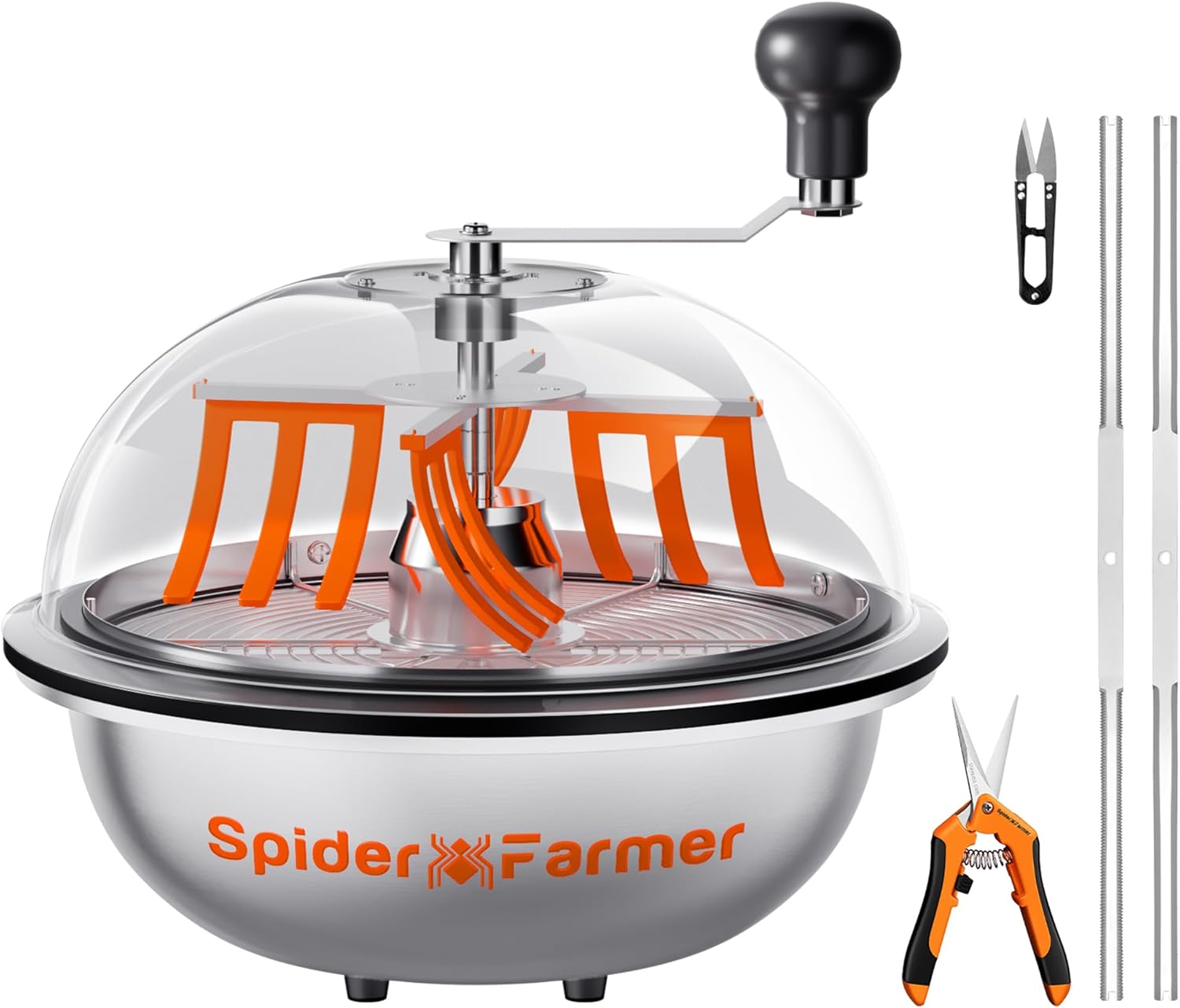 Spider Farmer 13 Zoll BowlTrimmer Maschine Twisted Spin Cut für Pflanzenknospen und Blume mit scharfen Edelstahlklingen und Beschneidungsscheren für Gartenarbeit
