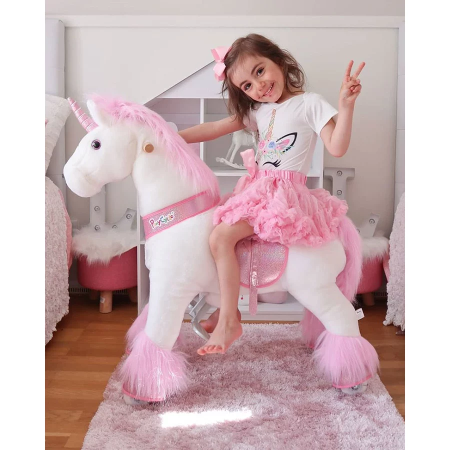 PonyCycle® Pink Unicorn mit Bremse - groß