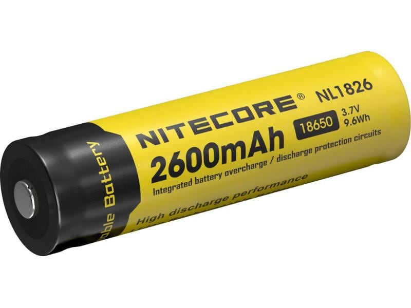 Nitecore Akku NL1826 Li-Ion Typ 18650 2600 mAh, 1 Stück Geschützter Li-Ion-Akku