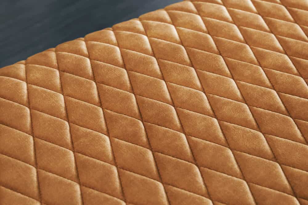 Design Sitzbank PARIS 160cm senfgelb Samt Retro Rückenlehne