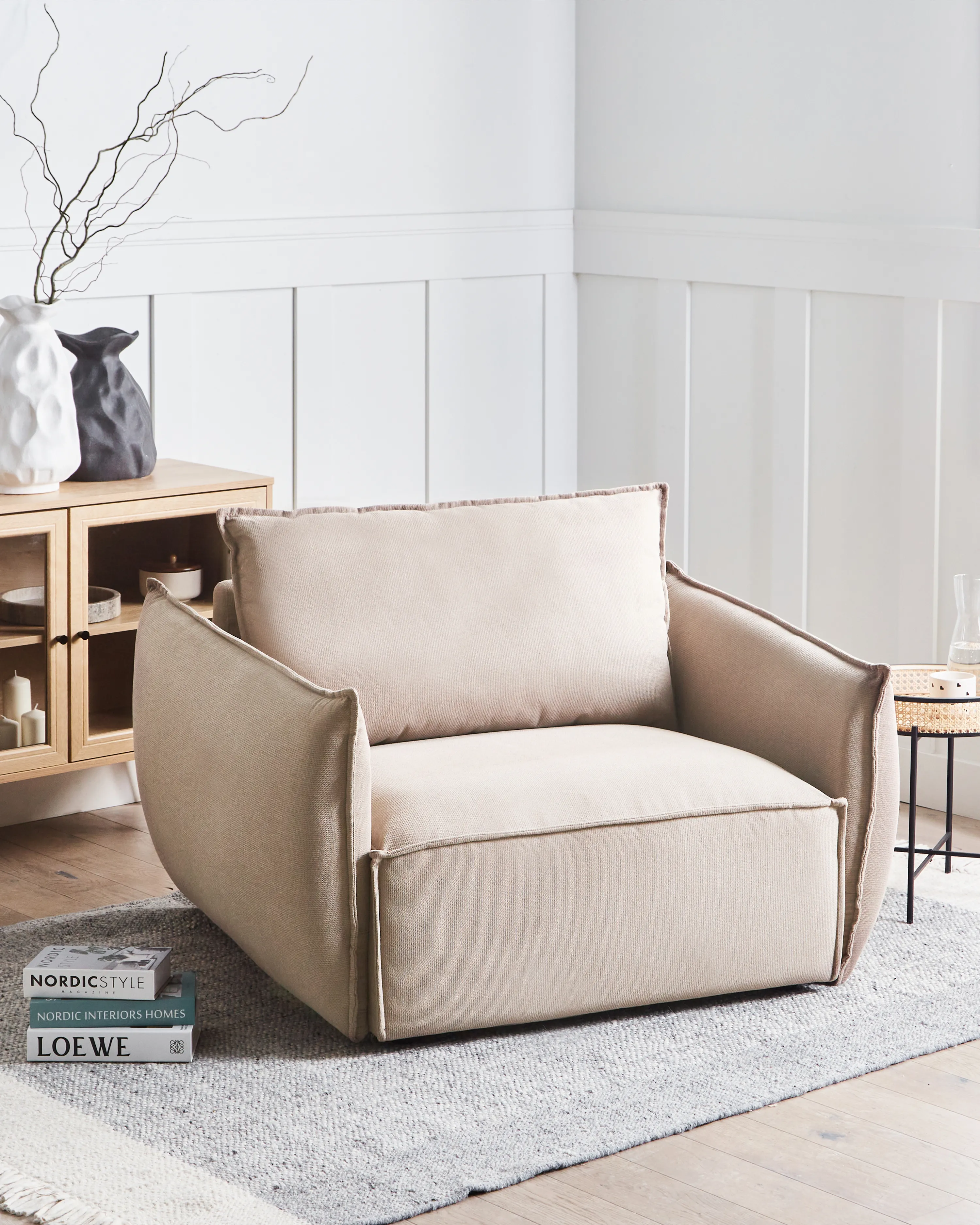 Fauteuil KUNES Stof Taupe