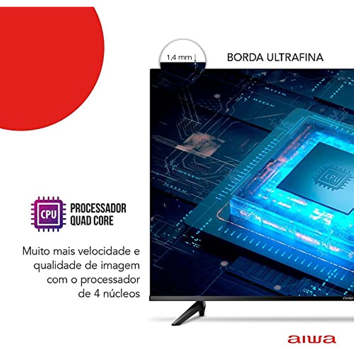 SmartTV Aiwa 50” 4K, Ultra-Thin Edge, HDR10, Dolby Áudio - AWS-TV-50-BL-01 TV 50