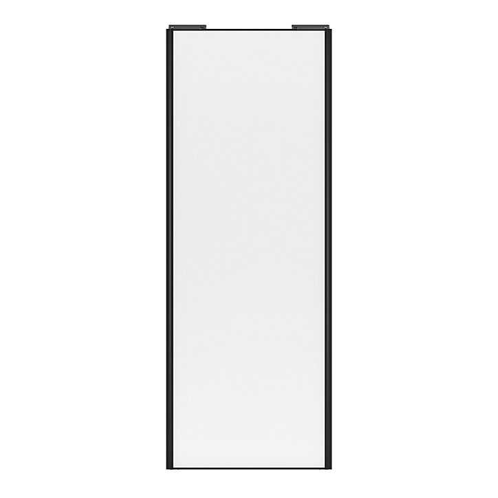 Porte de placard coulissante blanc profil noir GoodHome Arius H. 248,5 x L. 92.2 cm + amortisseurs