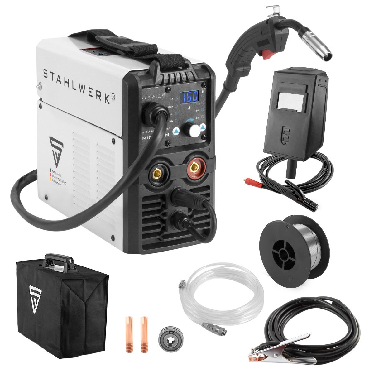 STAHLWERK MIG MAG 160 M IGBT 5-in-1 combinatielasapparaat met 160 ampère