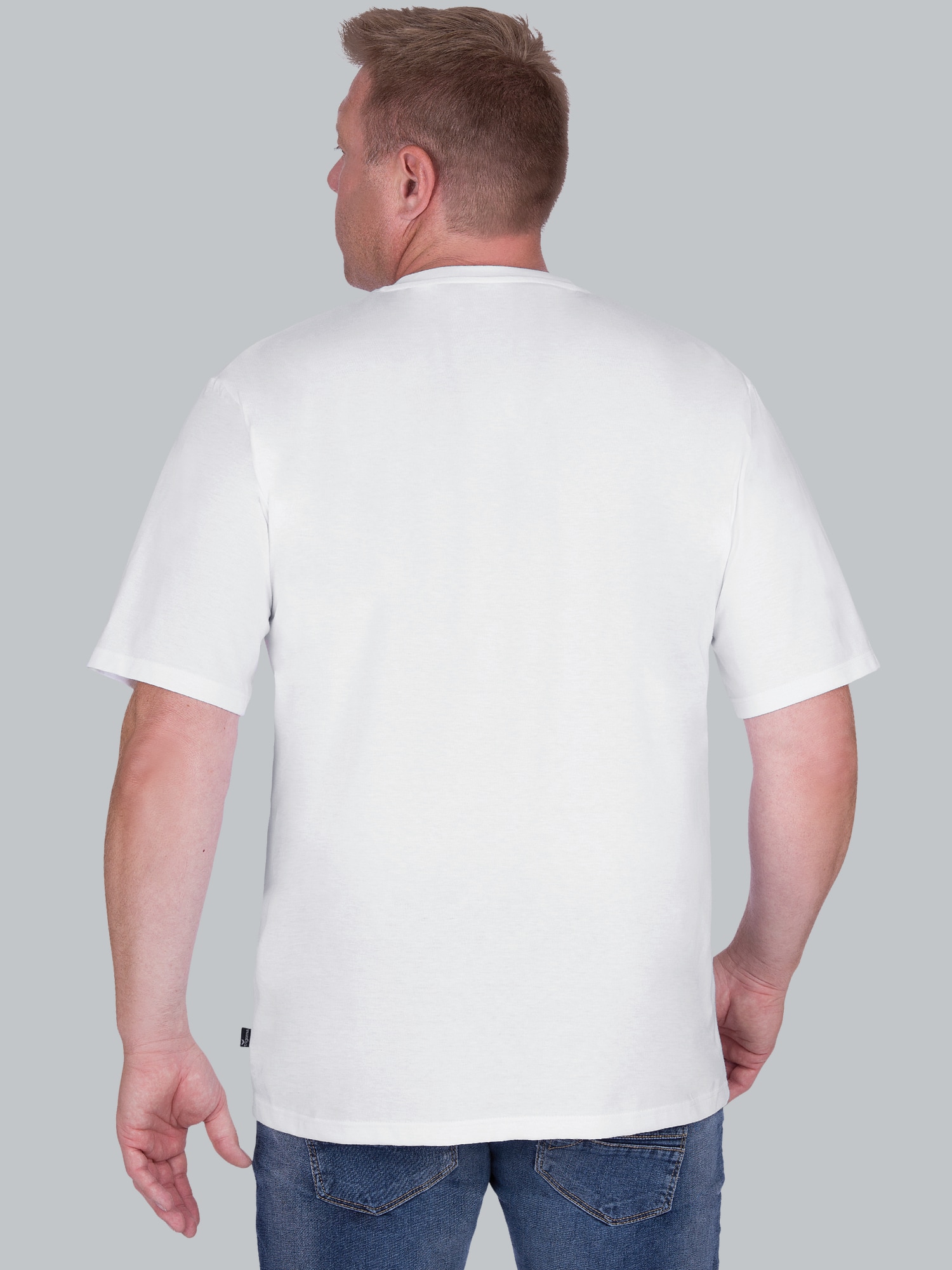 V-Shirt DELUXE Baumwolle Weiss