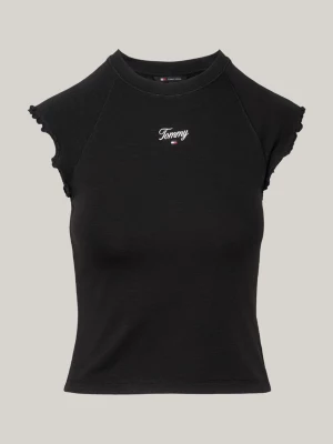 Camiseta Slim Fit com Mangas Franzidas e Estampa de Letras