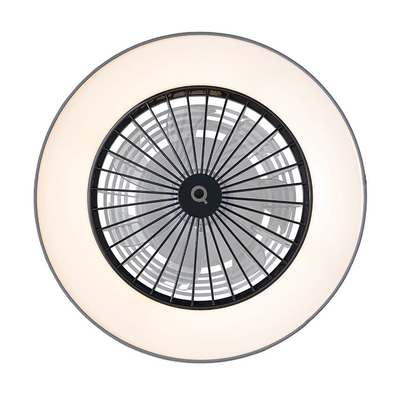 Plafondventilator grijs met ster effect 47cm incl. LED dimbaar met afstandsbediening - Emily