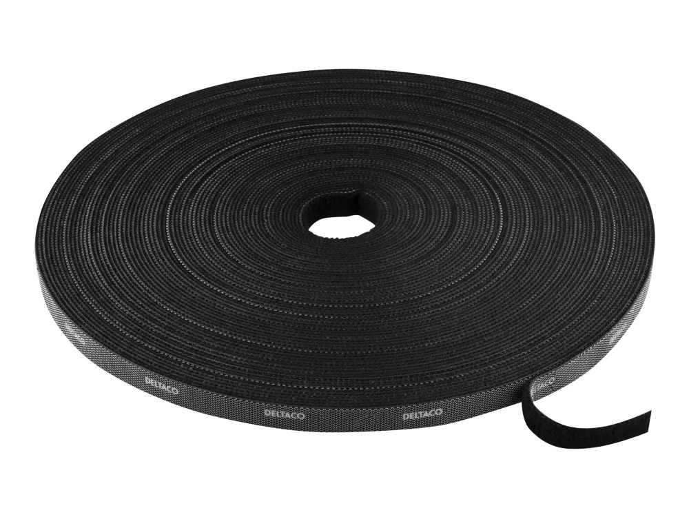 DELTACO CM1025S - Kabelbinderrulle - 25 m - sort