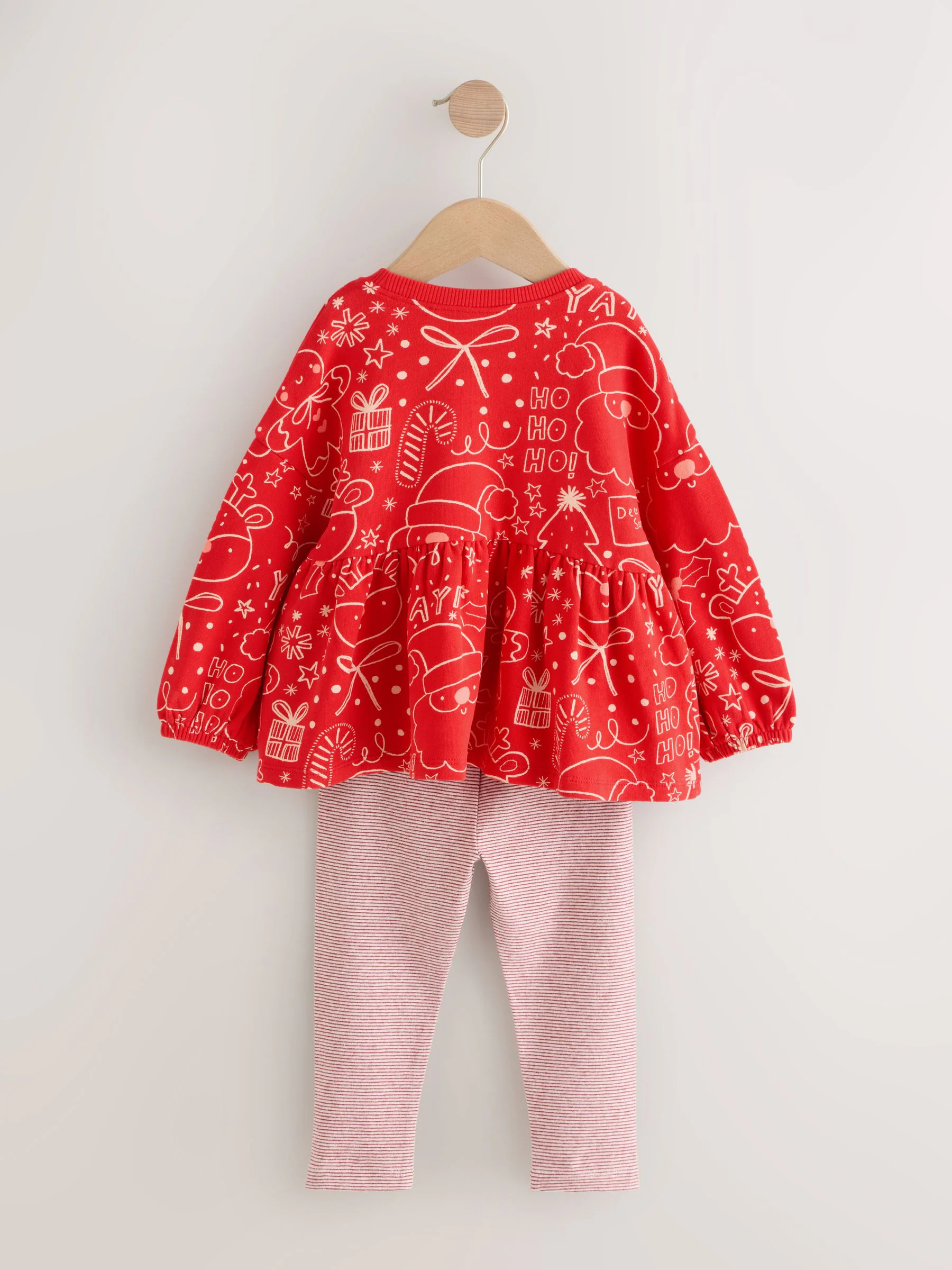 Rode Christmas Gingerbread - Set met top met peplum en legging met lange mouwen (3mnd-7jr)
