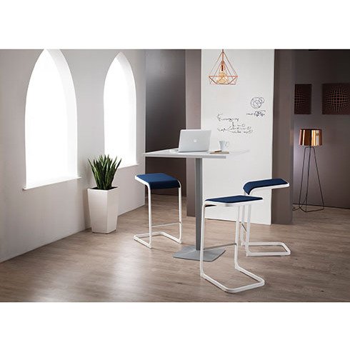 Tabouret haut Taglio piétement blanc