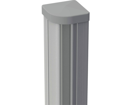 Hoekpaal GroJa Flex, Lumino, variabele hoek voor instorten, inclusief paalkap, 7 x 7 x 240 cm, zilvergrijs