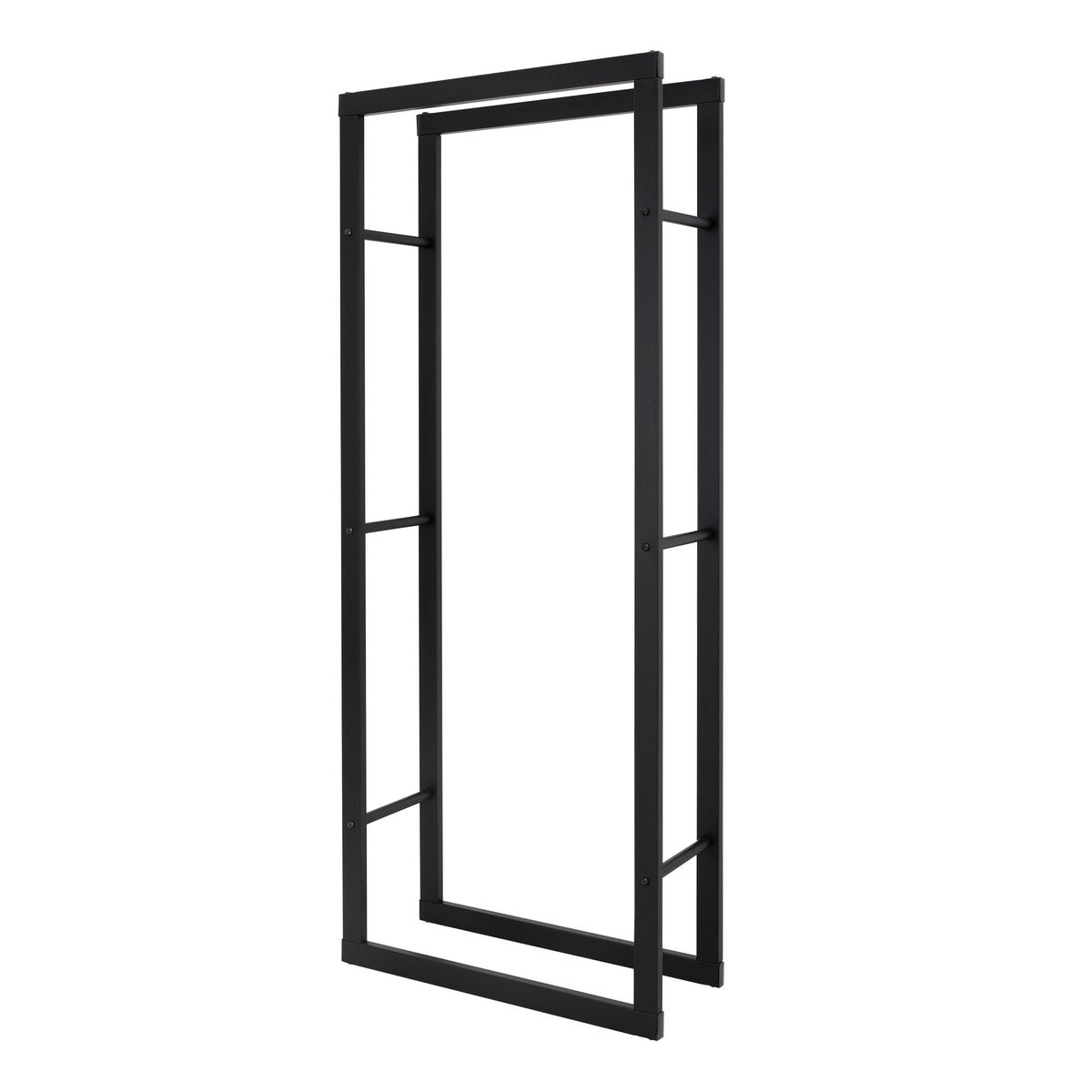 ML-Design Haardhoutrek 60x150x25 cm Rechthoekig, Zwart, Metaal, Binnen/Buiten, Gecoat Staal Haardhoutrek, Haardhoutstandaard, Haardhouthouder, Haardhoutrek voor Open Haard/Kachel