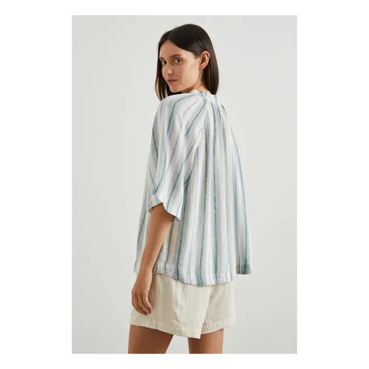 Rails Blouse Eveline Rayures Lin | Bleu ciel