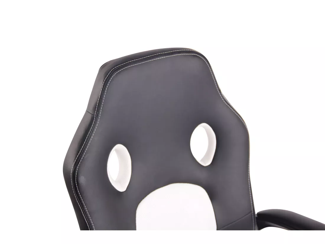 Chaise de bureau - Similicuir & Plastique - Noir / Blanc - Elbing