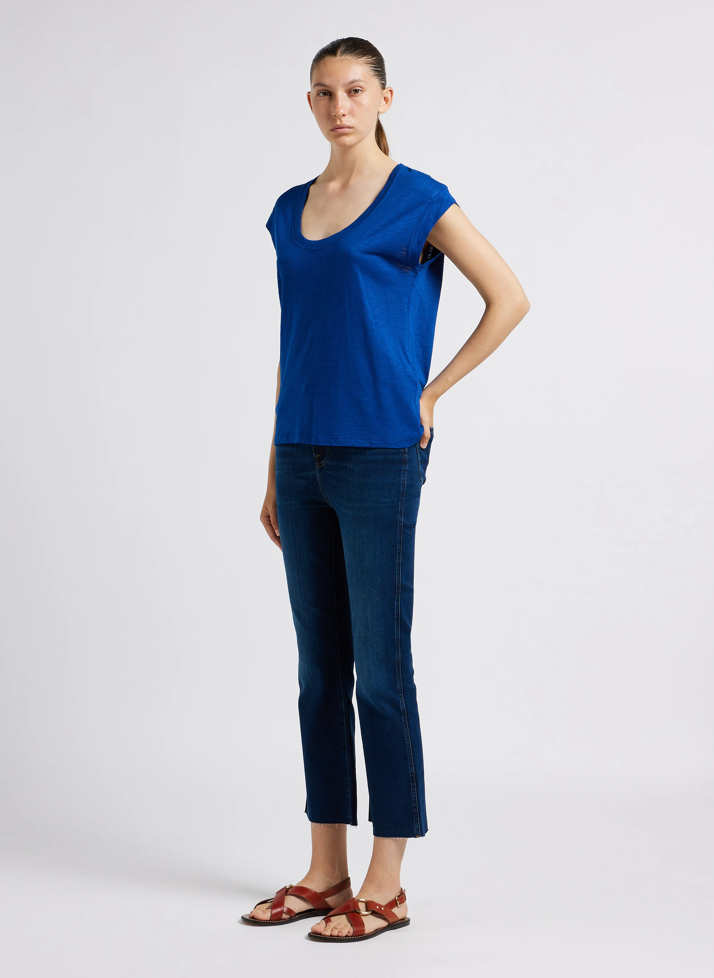 ILLUSION OPULENT - Jean droit en coton mélangé| Bleu