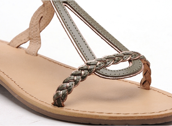 Les tropeziennes nu pieds plats femme happy f kaki