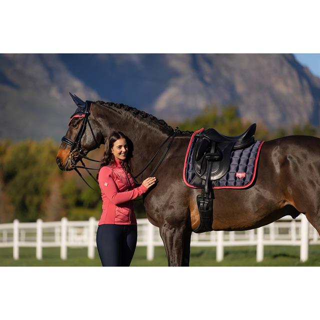 Zadeldek LeMieux Loire Dressage Square Donkerblauw-roze